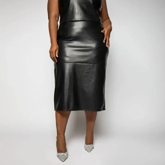 Ensemble grande taille jupe cuir sexy – Image 4