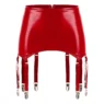 Jupe porte-jarretelles cuir brillant femme