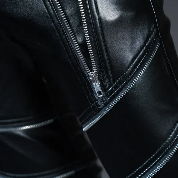 Pantalon Moto Homme Cuir Skinny Hiver – Image 5
